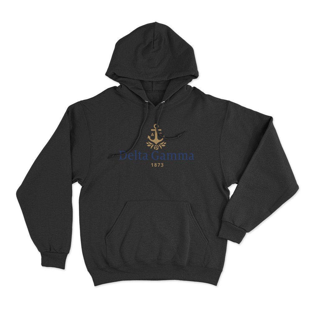 Delta Gamma 1873 Anchor Unisex Hoodie Black Delta Gamma 1873 Anchor Unisex Hoodie Black