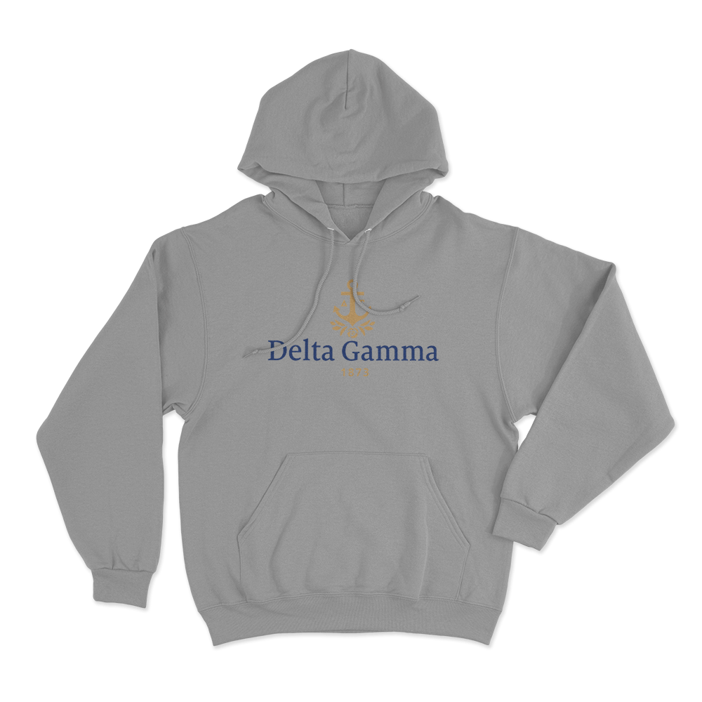 Delta Gamma 1873 Anchor Unisex Hoodie Grey Delta Gamma 1873 Anchor Unisex Hoodie Grey