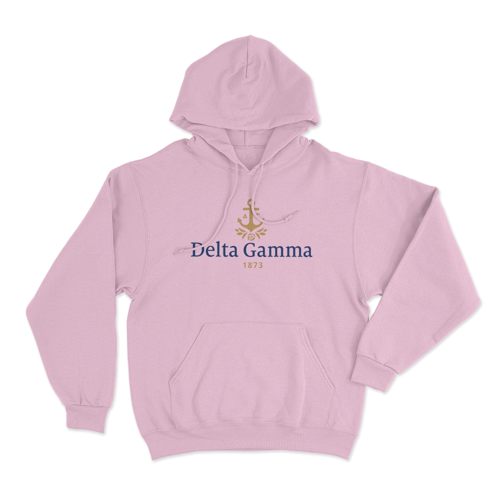 Delta Gamma 1873 Anchor Unisex Hoodie Pink Delta Gamma 1873 Anchor Unisex Hoodie Pink