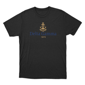 Delta Gamma 1873 Anchor Unisex T Shirt Black