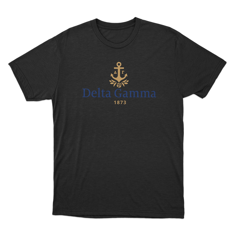 Delta Gamma 1873 Anchor Unisex T Shirt Black Delta Gamma 1873 Anchor Unisex T Shirt Black