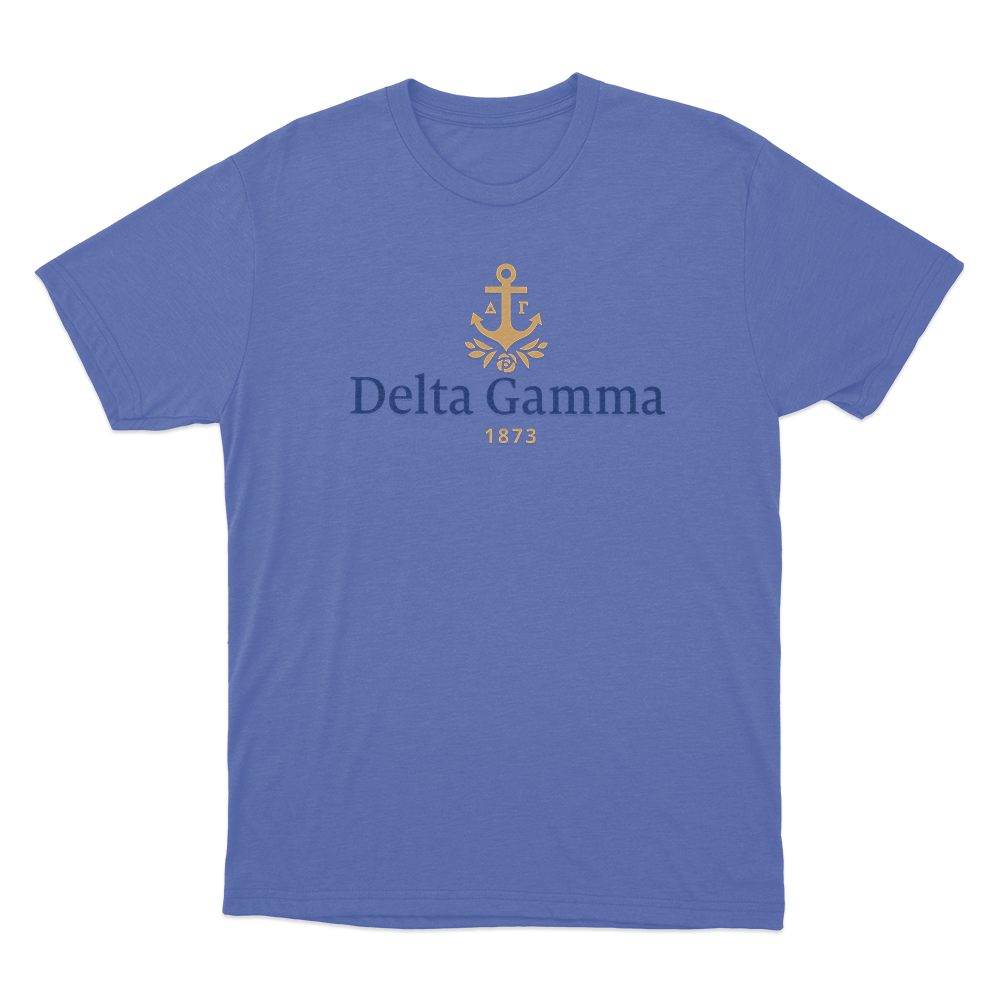 Delta Gamma 1873 Anchor Unisex T Shirt Blue Delta Gamma 1873 Anchor Unisex T Shirt Blue