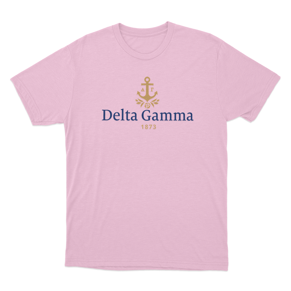 Delta Gamma 1873 Anchor Unisex T Shirt Pink Delta Gamma 1873 Anchor Unisex T Shirt Pink