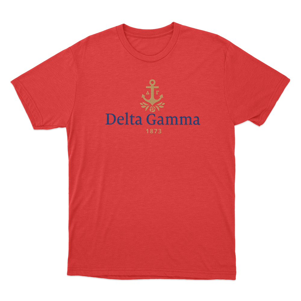 Delta Gamma 1873 Anchor Unisex T Shirt Red Delta Gamma 1873 Anchor Unisex T Shirt Red