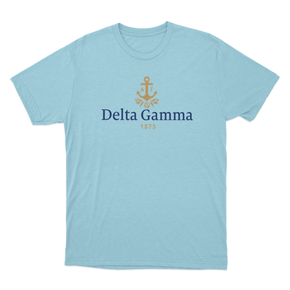 Delta Gamma 1873 Anchor Unisex T Shirt Sky Blue Delta Gamma 1873 Anchor Unisex T Shirt Sky Blue