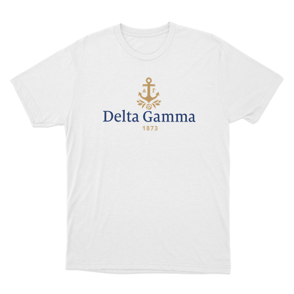 Delta Gamma 1873 Anchor Unisex T Shirt White Delta Gamma 1873 Anchor Unisex T Shirt White