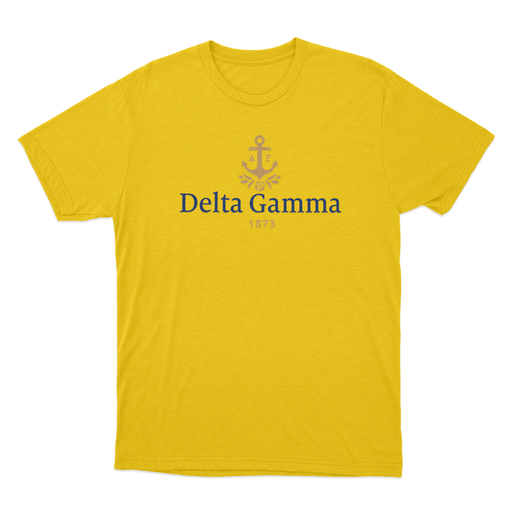 Delta Gamma 1873 Anchor Unisex T Shirt Yellow Delta Gamma 1873 Anchor Unisex T Shirt Yellow
