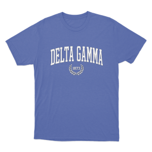 Delta Gamma 1873 Collegiate Unisex T Shirt Blue