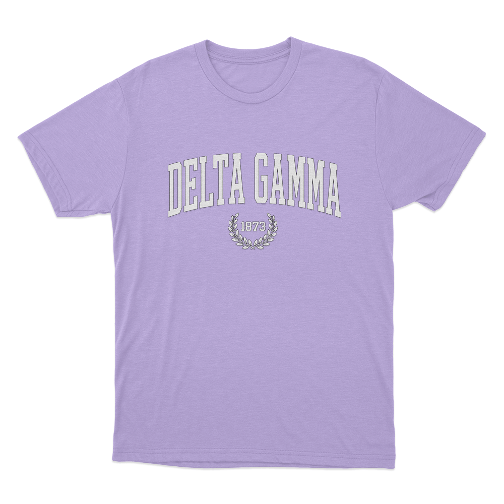 Delta Gamma 1873 Collegiate Unisex T Shirt Purple Delta Gamma 1873 Collegiate Unisex T Shirt Purple