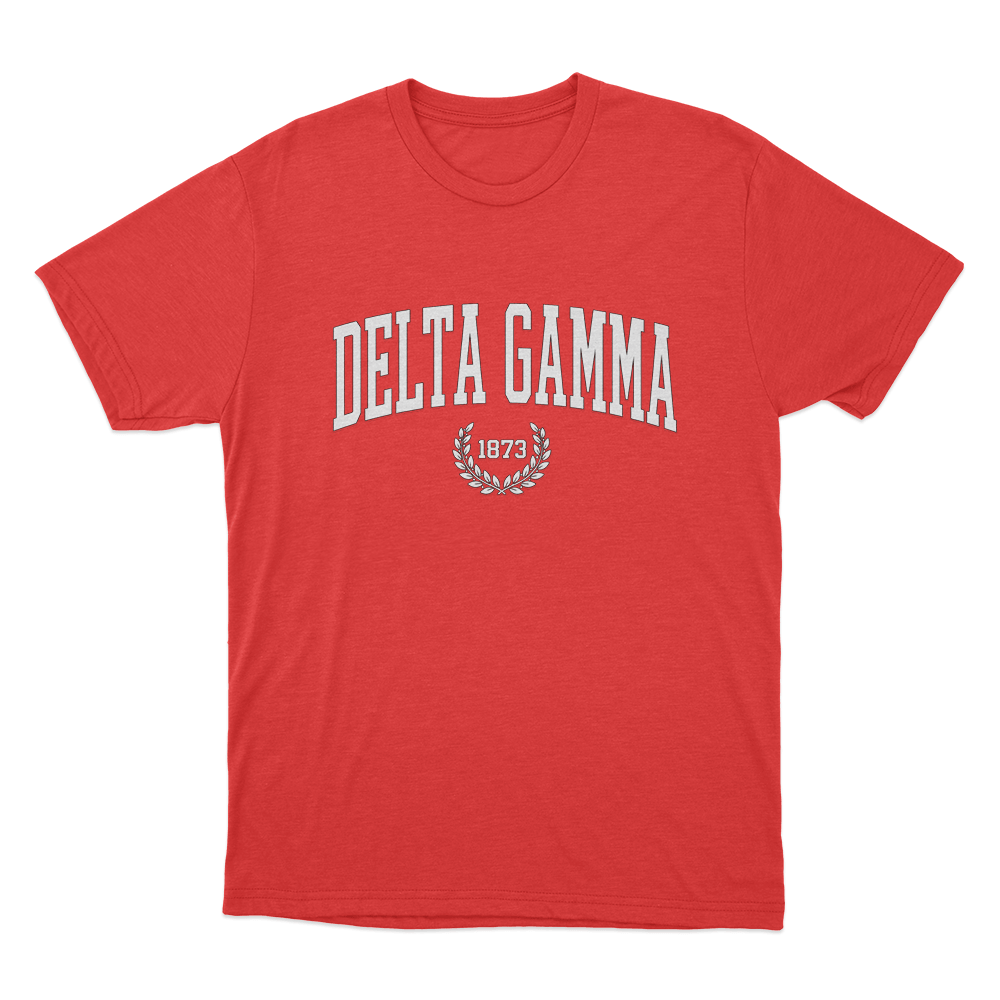 Delta Gamma 1873 Collegiate Unisex T Shirt Red Delta Gamma 1873 Collegiate Unisex T Shirt Red