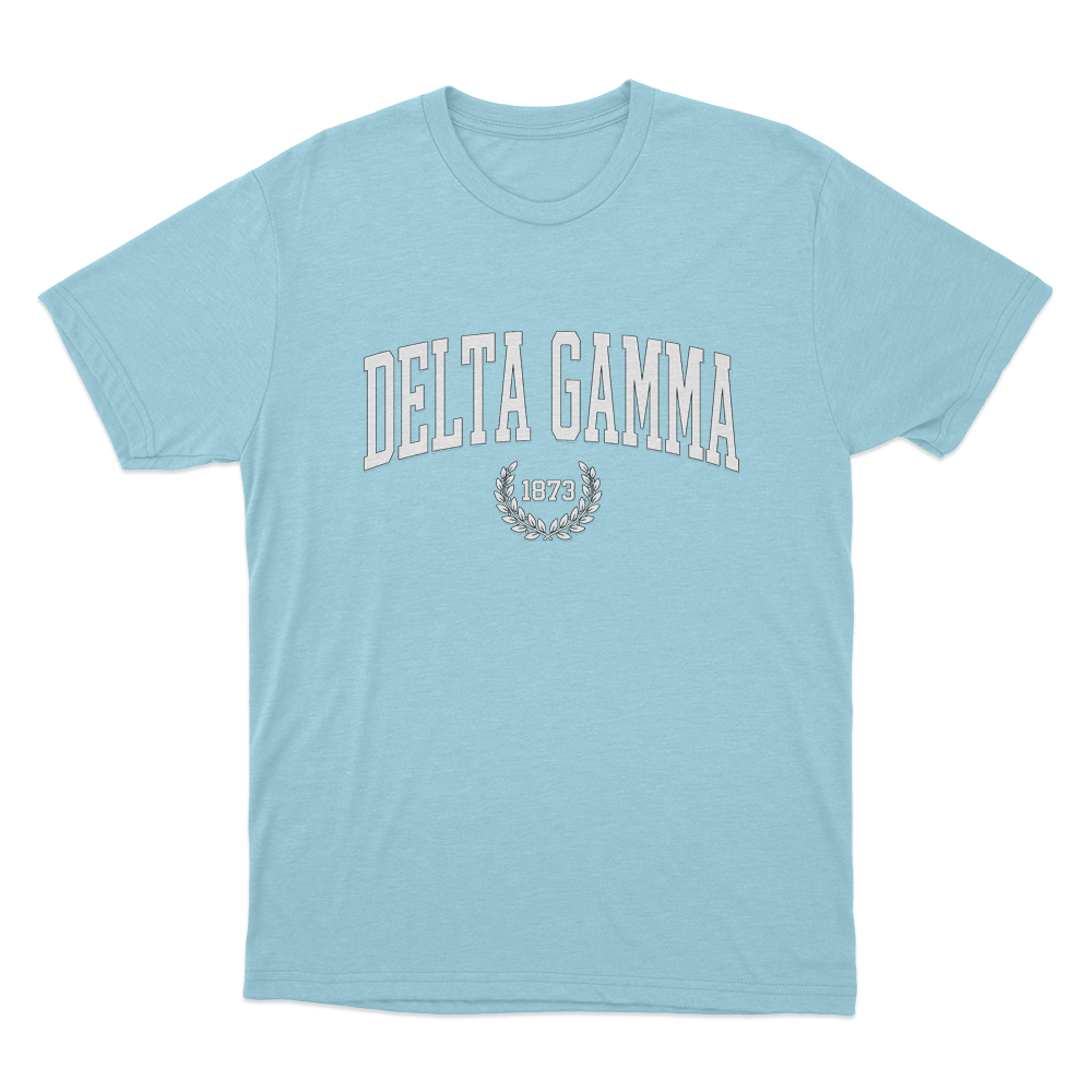 Delta Gamma 1873 Collegiate Unisex T Shirt Sky Blue Delta Gamma 1873 Collegiate Unisex T Shirt Sky Blue