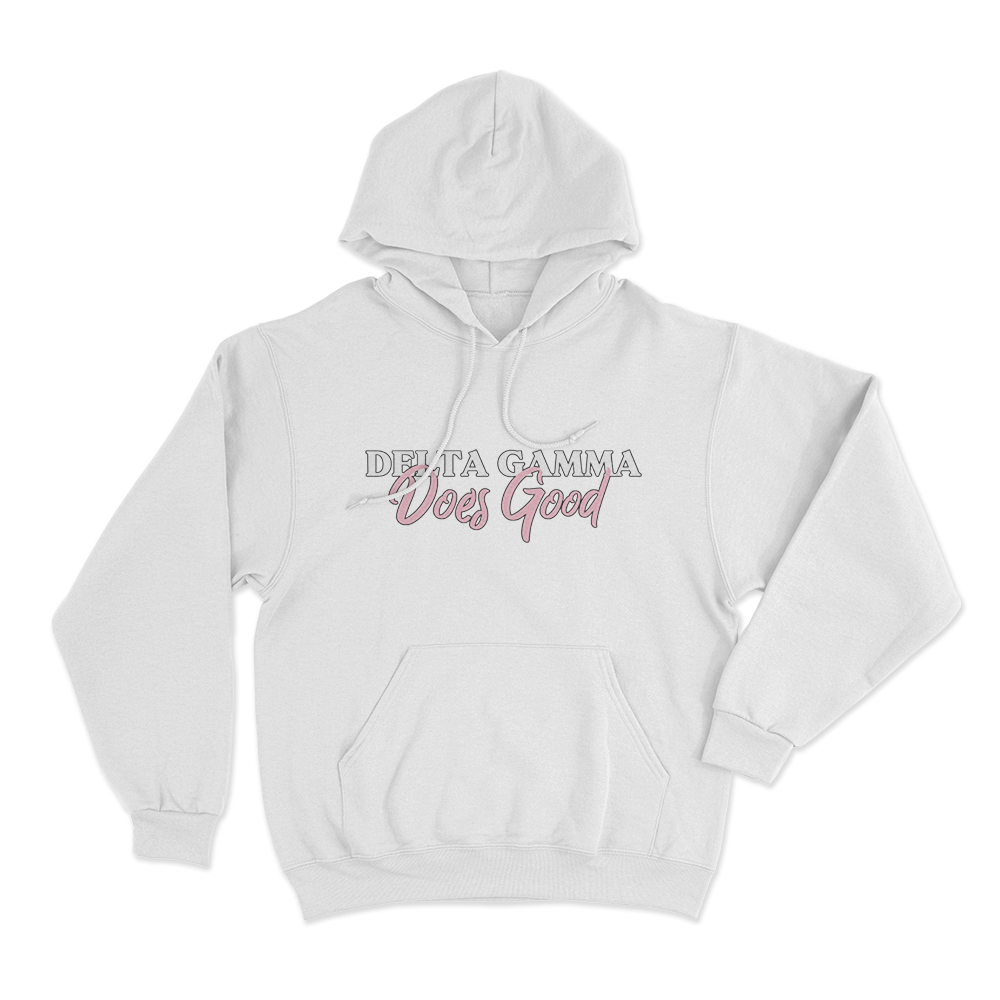 Delta Gamma Does Good Unisex Hoodie White Delta Gamma Does Good Unisex Hoodie White