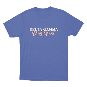 Delta Gamma Does Good Unisex T Shirt Blue