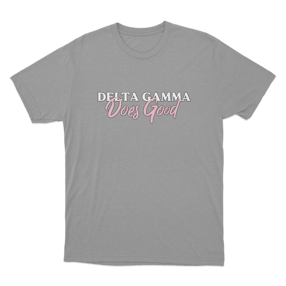 Delta Gamma Does Good Unisex T Shirt Grey Delta Gamma Does Good Unisex T Shirt Grey