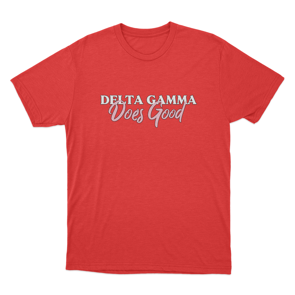 Delta Gamma Does Good Unisex T Shirt Red Delta Gamma Does Good Unisex T Shirt Red