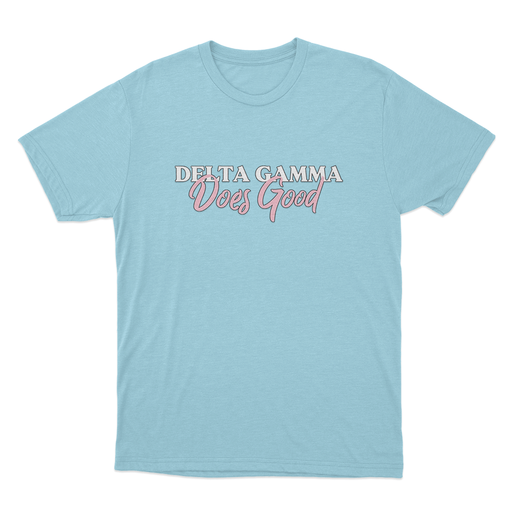 Delta Gamma Does Good Unisex T Shirt Sky Blue Delta Gamma Does Good Unisex T Shirt Sky Blue