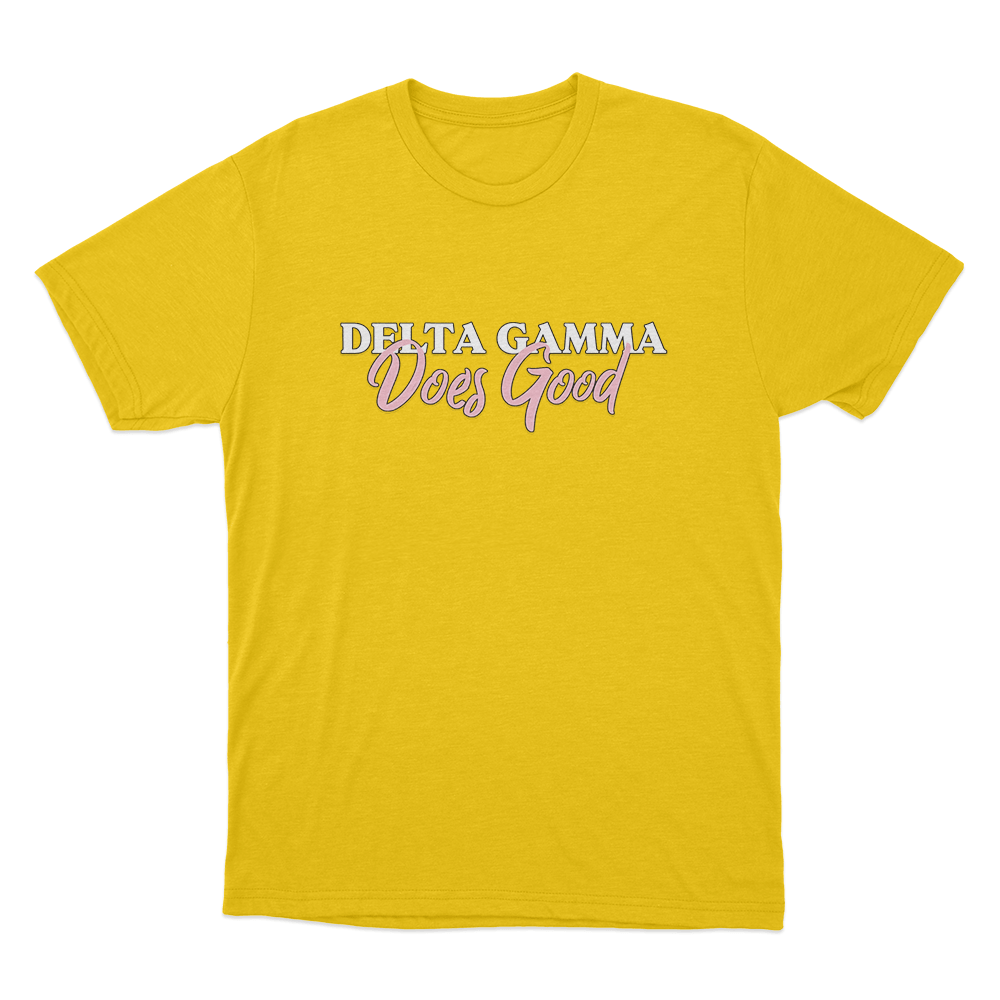 Delta Gamma Does Good Unisex T Shirt Yellow Delta Gamma Does Good Unisex T Shirt Yellow
