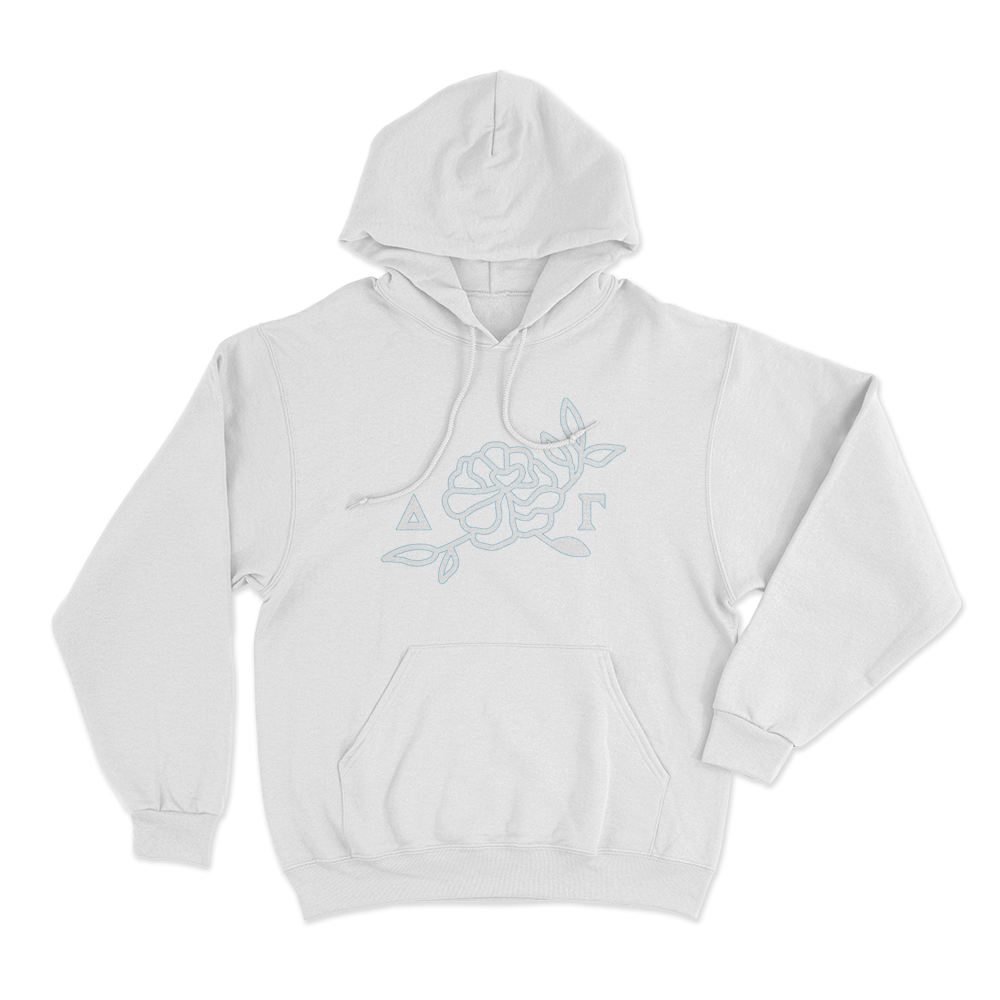 ΔΓ Rose Unisex Hoodie White ΔΓ Rose Unisex Hoodie White